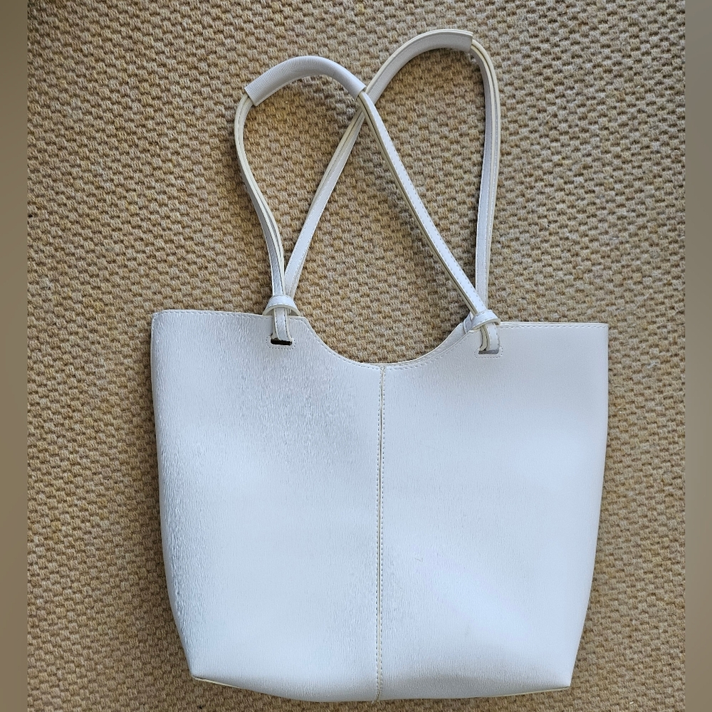 Neiman Marcus Never Full Tote Large Shopper Vegan Faux Leather Hand Bag Purse